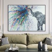 Limited Edition Print - An Elephant Blows - Canvas BY Albert Levi Art