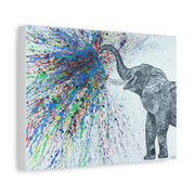 Limited Edition Print - An Elephant Blows - Canvas BY Albert Levi Art