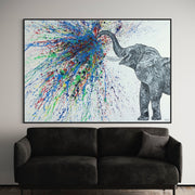 Limited Edition Print - An Elephant Blows - Canvas BY Albert Levi Art