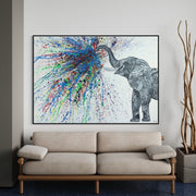 Limited Edition Print - An Elephant Blows - Canvas BY Albert Levi Art