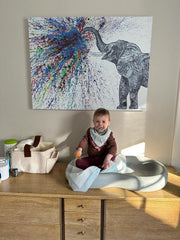 Limited Edition Print - An Elephant Blows - Canvas BY Albert Levi Art