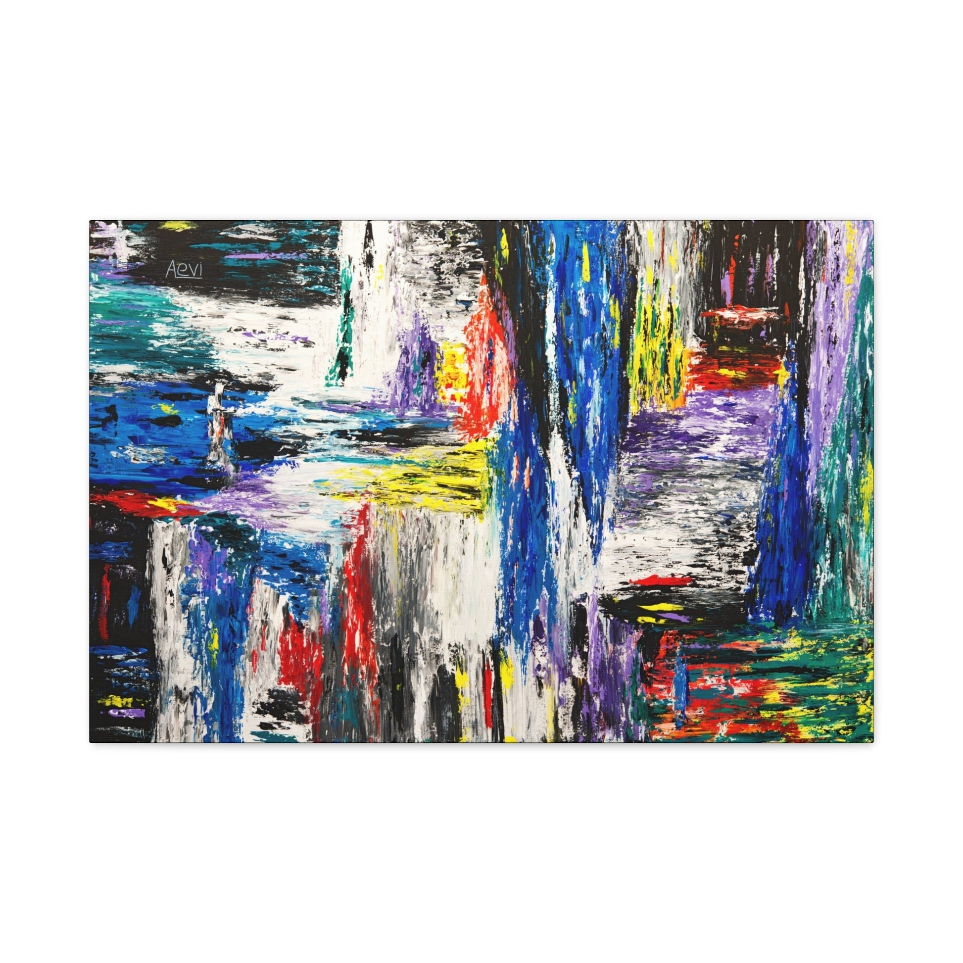 LIMITED EDITION PRINT - BLUE WATERFALL - Canvas BY Albert Levi Art