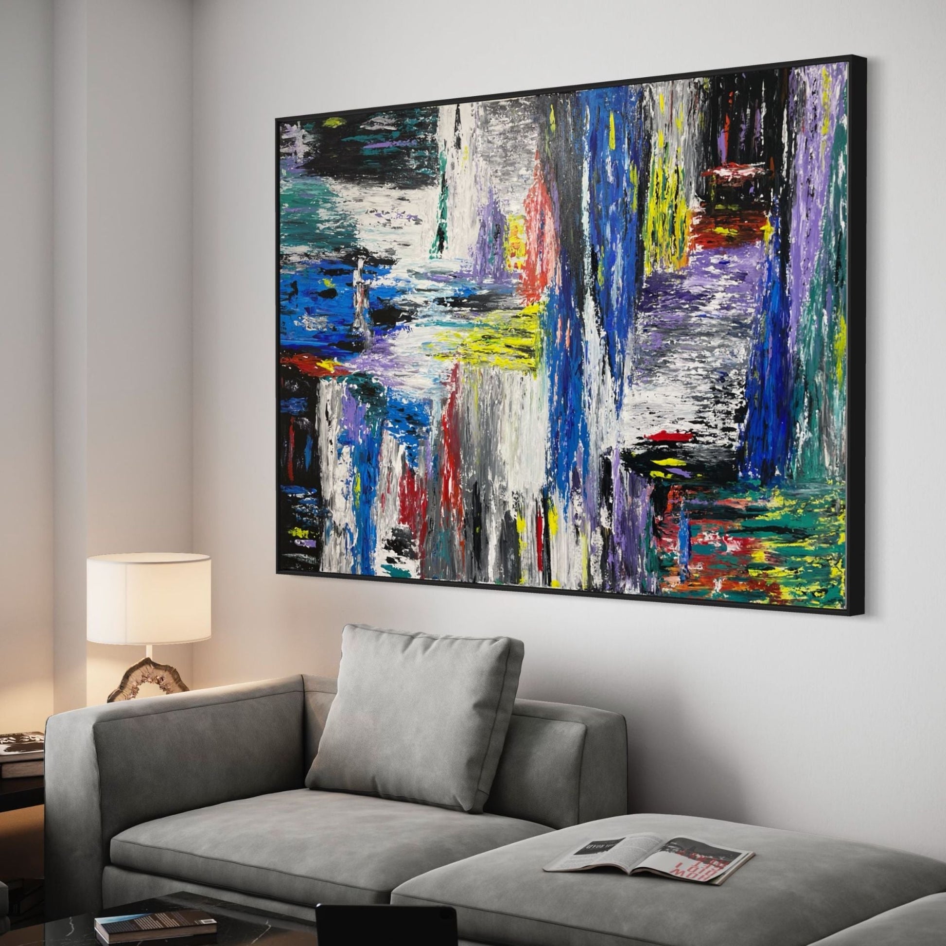 LIMITED EDITION PRINT - BLUE WATERFALL - Canvas BY Albert Levi Art