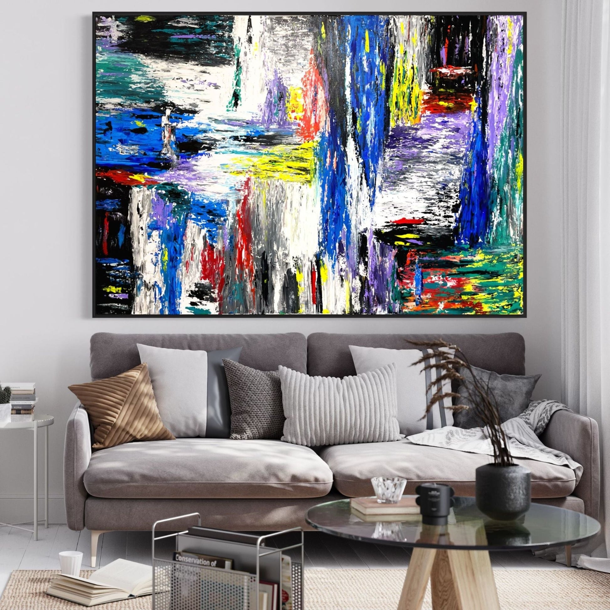 LIMITED EDITION PRINT - BLUE WATERFALL - Canvas BY Albert Levi Art