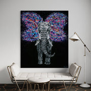 Limited Edition Print - Butterfly / Elephant - Canvas BY Albert Levi Art