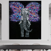 Limited Edition Print - Butterfly / Elephant - Canvas BY Albert Levi Art
