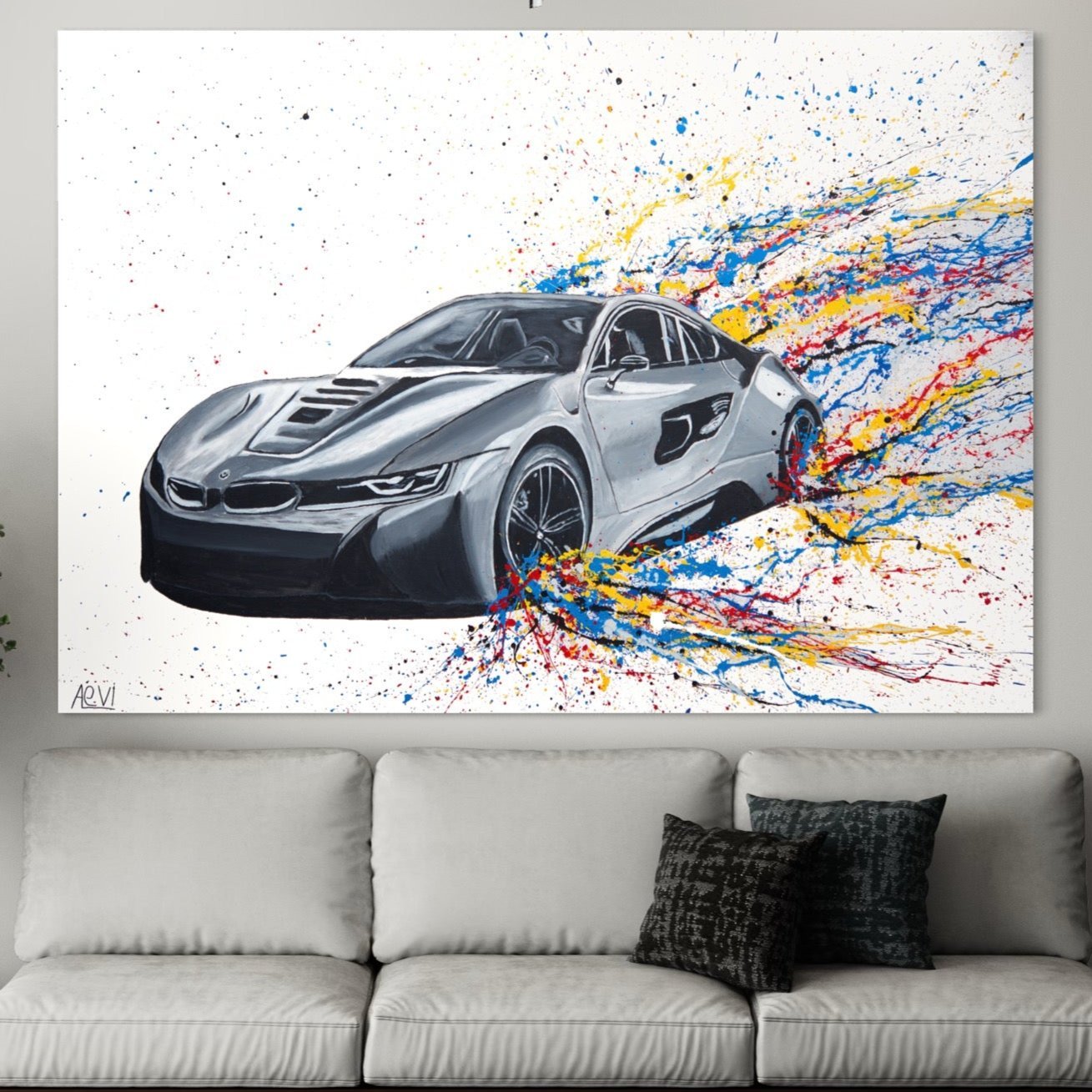 Limited Edition Print - Dynamic Monochrome Ride - Canvas BY Albert Levi Art