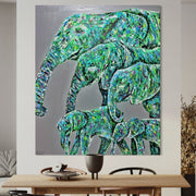 LIMITED EDITION PRINT - Family Stride - Canvas BY Albert Levi Art