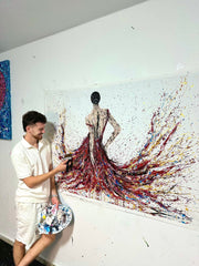 Colorful Canvas: "Limited Edition Print - Fiery Elegance" by Albert Levi Art