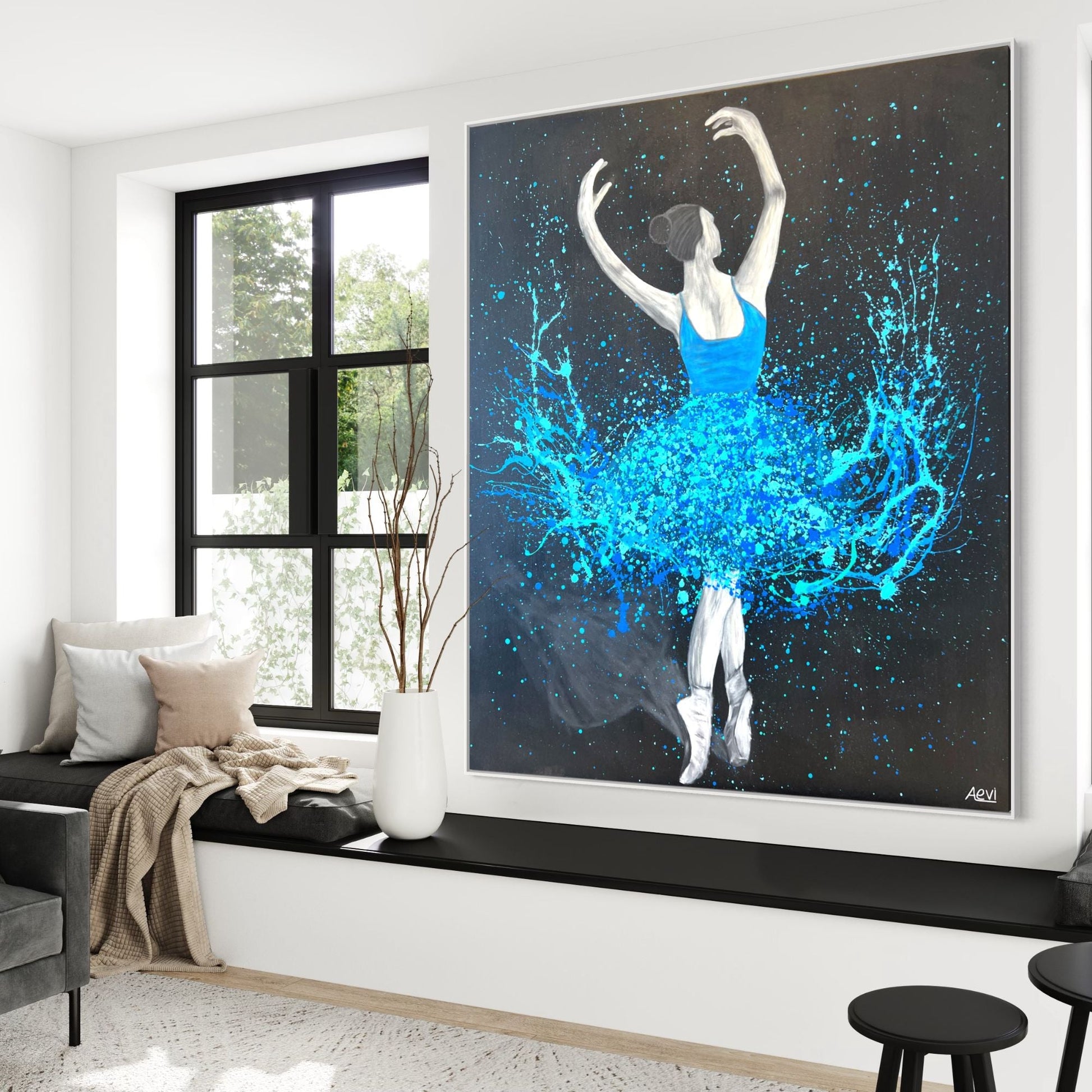 Limited Edition Print - Glow In The Dark Dance - Celebrate Freedom in Glow - Canvas BY Albert Levi Art