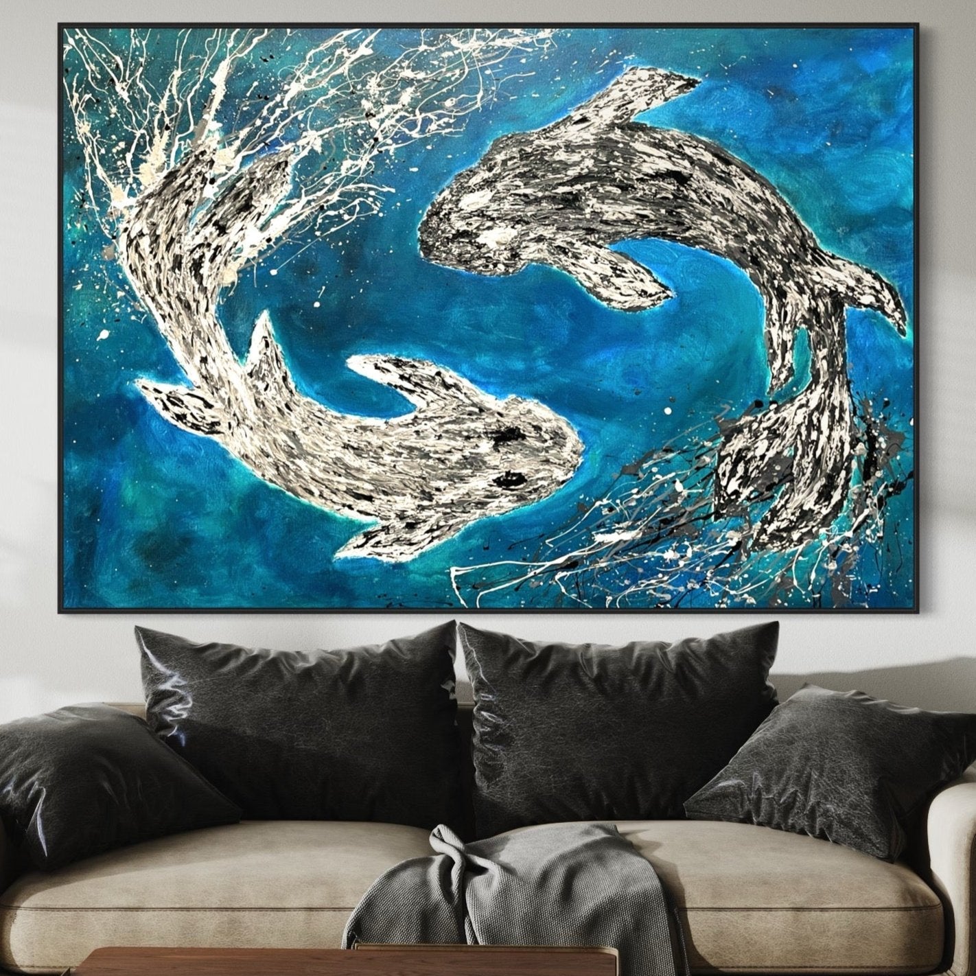 Limited Edition Print - Harmony of Koi - Canvas BY Albert Levi Art