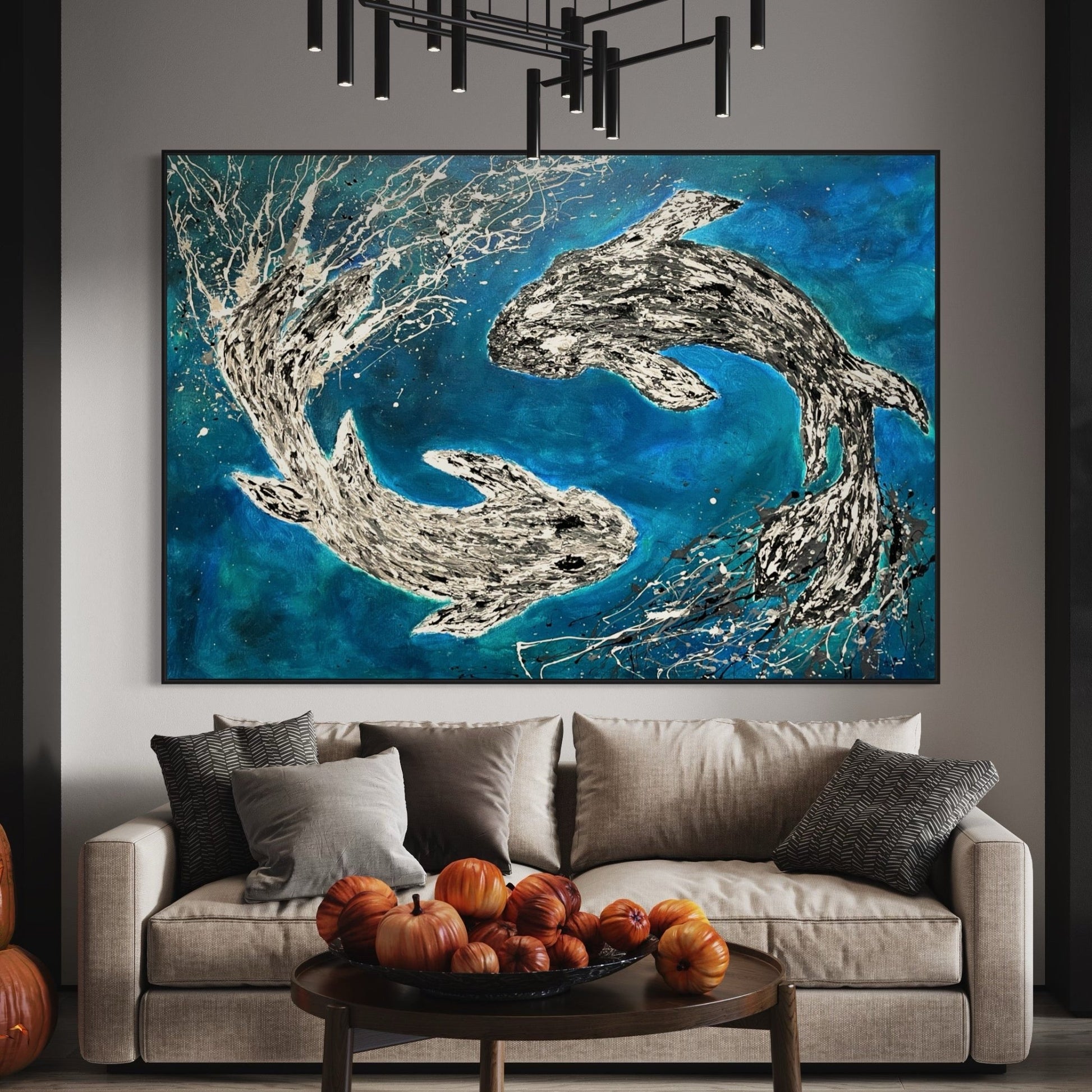 Limited Edition Print - Harmony of Koi - Canvas BY Albert Levi Art
