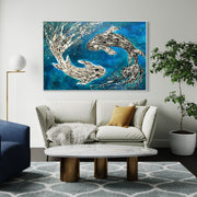 Limited Edition Print - Harmony of Koi - Canvas BY Albert Levi Art