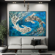 Limited Edition Print - Harmony of Koi - Canvas BY Albert Levi Art