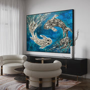 Limited Edition Print - Harmony of Koi - Canvas BY Albert Levi Art
