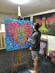 Colorful Canvas: "LIMITED EDITION PRINT - Heart of Protection" by Albert Levi Art