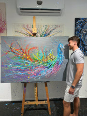 LIMITED EDITION PRINT - Magic Peacock - Canvas BY Albert Levi Art