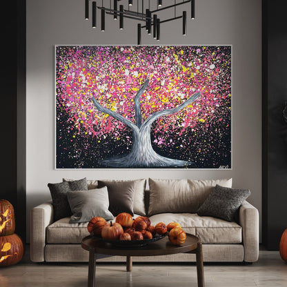 Limited Edition Print - Tree of happines - Pink Magic - Canvas BY Albert Levi Art