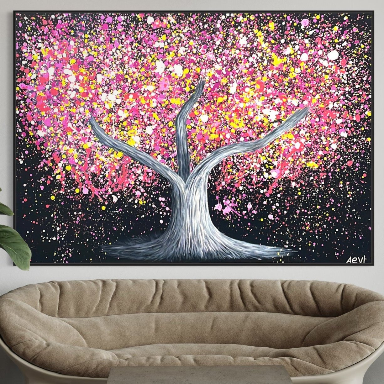 Limited Edition Print - Tree of happines - Pink Magic - Canvas BY Albert Levi Art