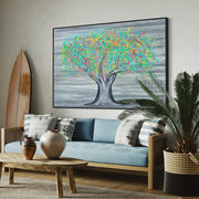 Limited Edition Print - Tree Of Happiness - Colorful Fruits - Canvas BY Albert Levi Art