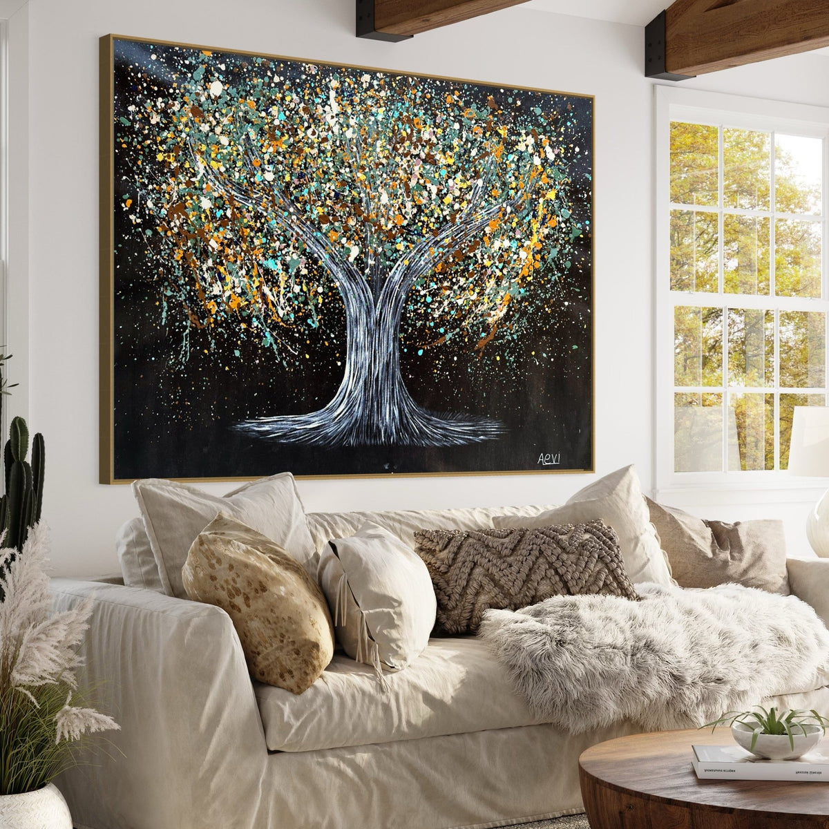 Limited Edition Print - Tree Of Happiness - Earthy Elegance - Canvas BY Albert Levi Art