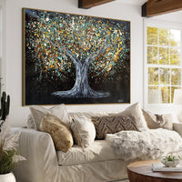 Limited Edition Print - Tree Of Happiness - Earthy Elegance - Canvas BY Albert Levi Art
