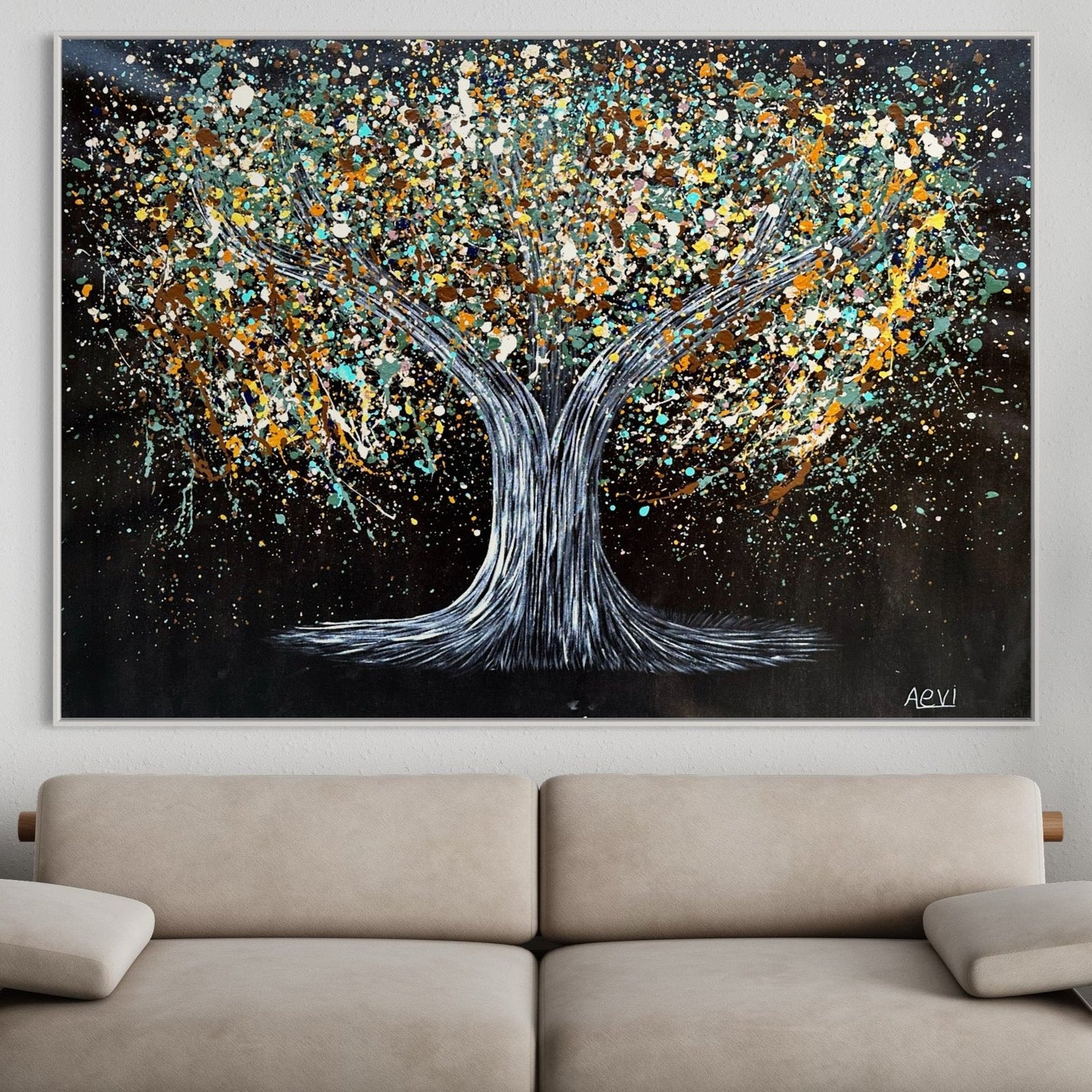 Limited Edition Print - Tree Of Happiness - Earthy Elegance - Canvas BY Albert Levi Art