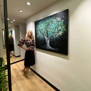 LIMITED EDITION PRINT - Tree of Heppines - Glow in The Dark - Canvas BY Albert Levi Art