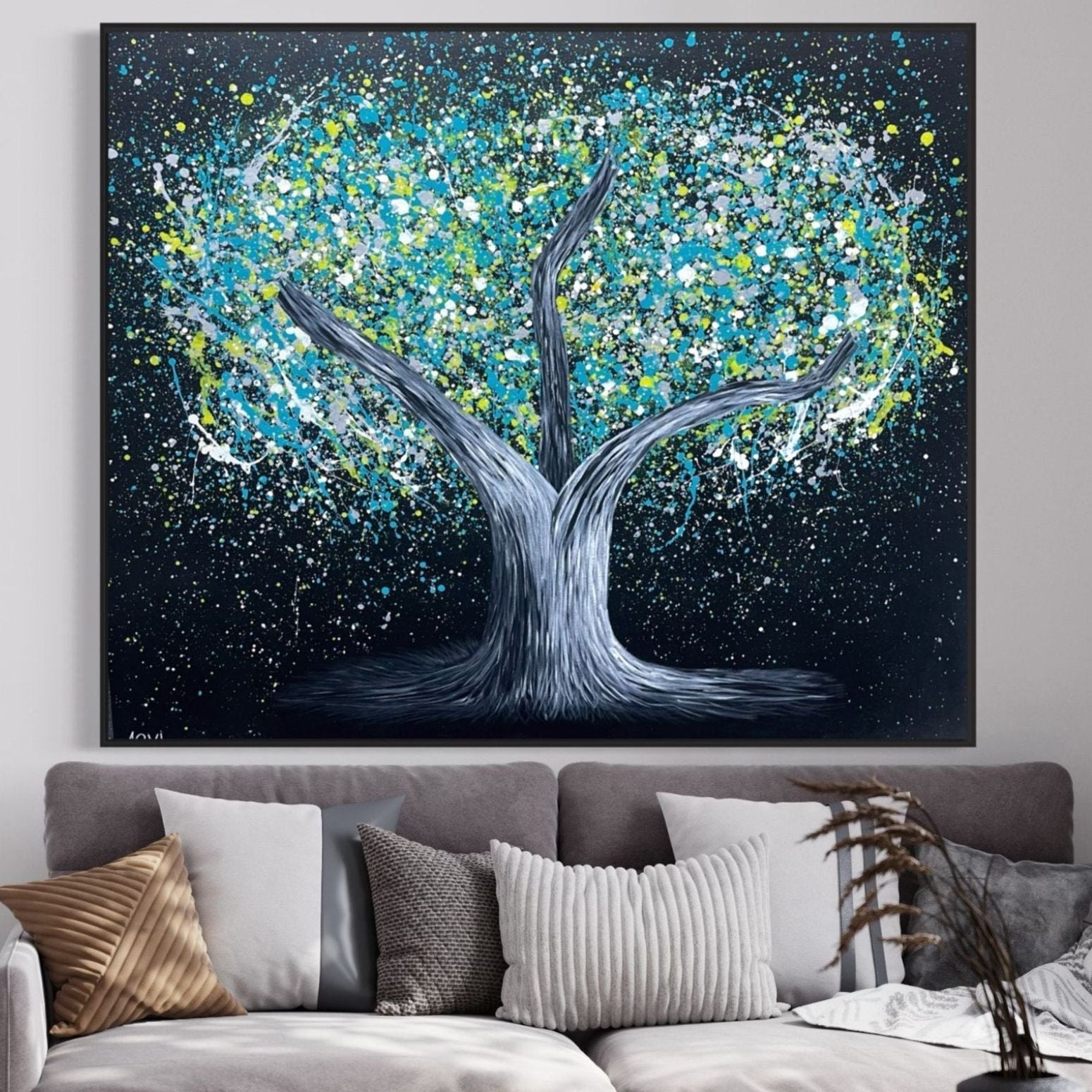 LIMITED EDITION PRINT - Tree of Heppines - Glow in The Dark - Canvas BY Albert Levi Art