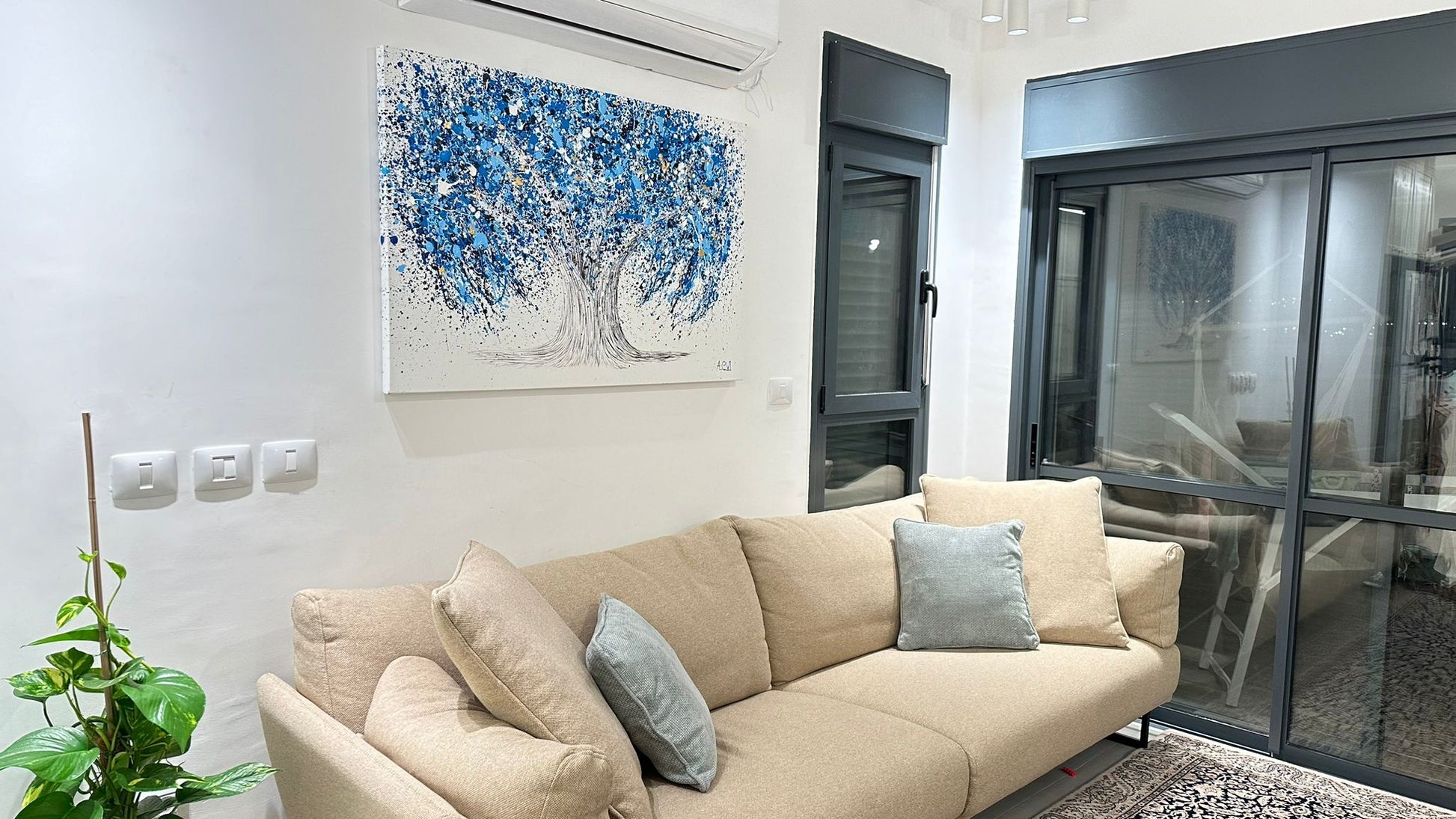 LIMITED EDITION PRINT - Tree of Life - Blue Life - Canvas BY Albert Levi Art