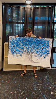 LIMITED EDITION PRINT - Tree of Life - Blue Life - Canvas BY Albert Levi Art