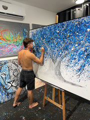 LIMITED EDITION PRINT - Tree of Life - Blue Life - Canvas BY Albert Levi Art