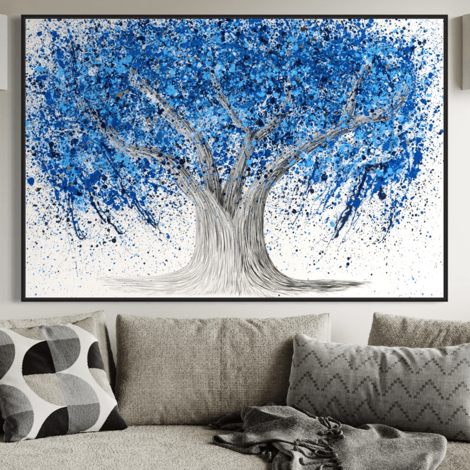 LIMITED EDITION PRINT - Tree of Life - Blue Life - Canvas BY Albert Levi Art