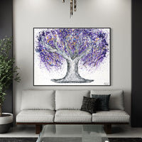 Limited Edition Print - Tree Of Life - Gentle Purple - Canvas BY Albert Levi Art