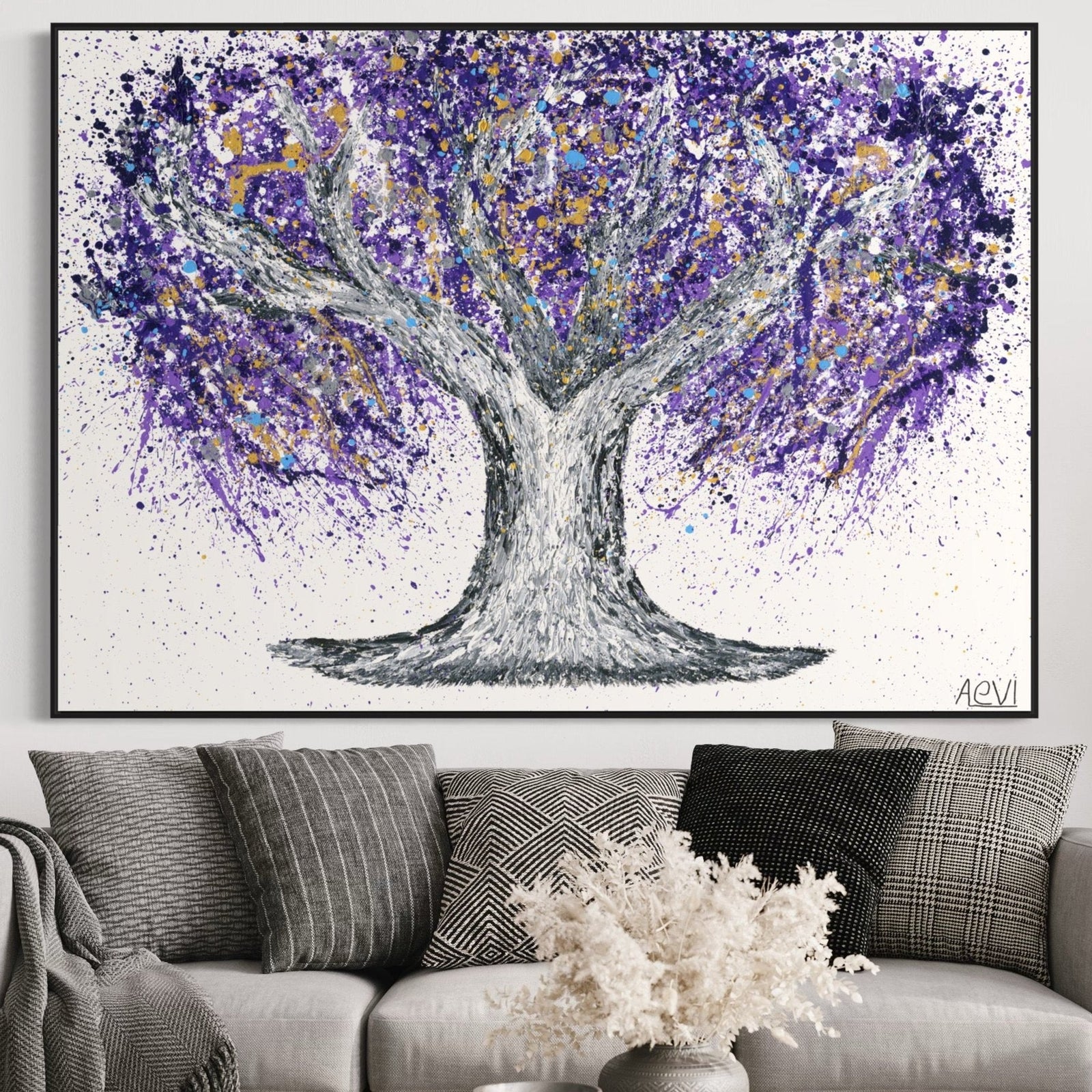Limited Edition Print - Tree Of Life - Gentle Purple - Canvas BY Albert Levi Art