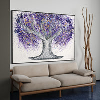 Limited Edition Print - Tree Of Life - Gentle Purple - Canvas BY Albert Levi Art