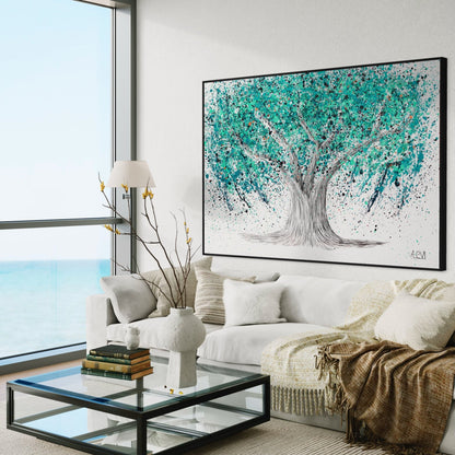 Limited Edition Print - TREE OF LIFE - Turquoise Tranquility - Canvas BY Albert Levi Art