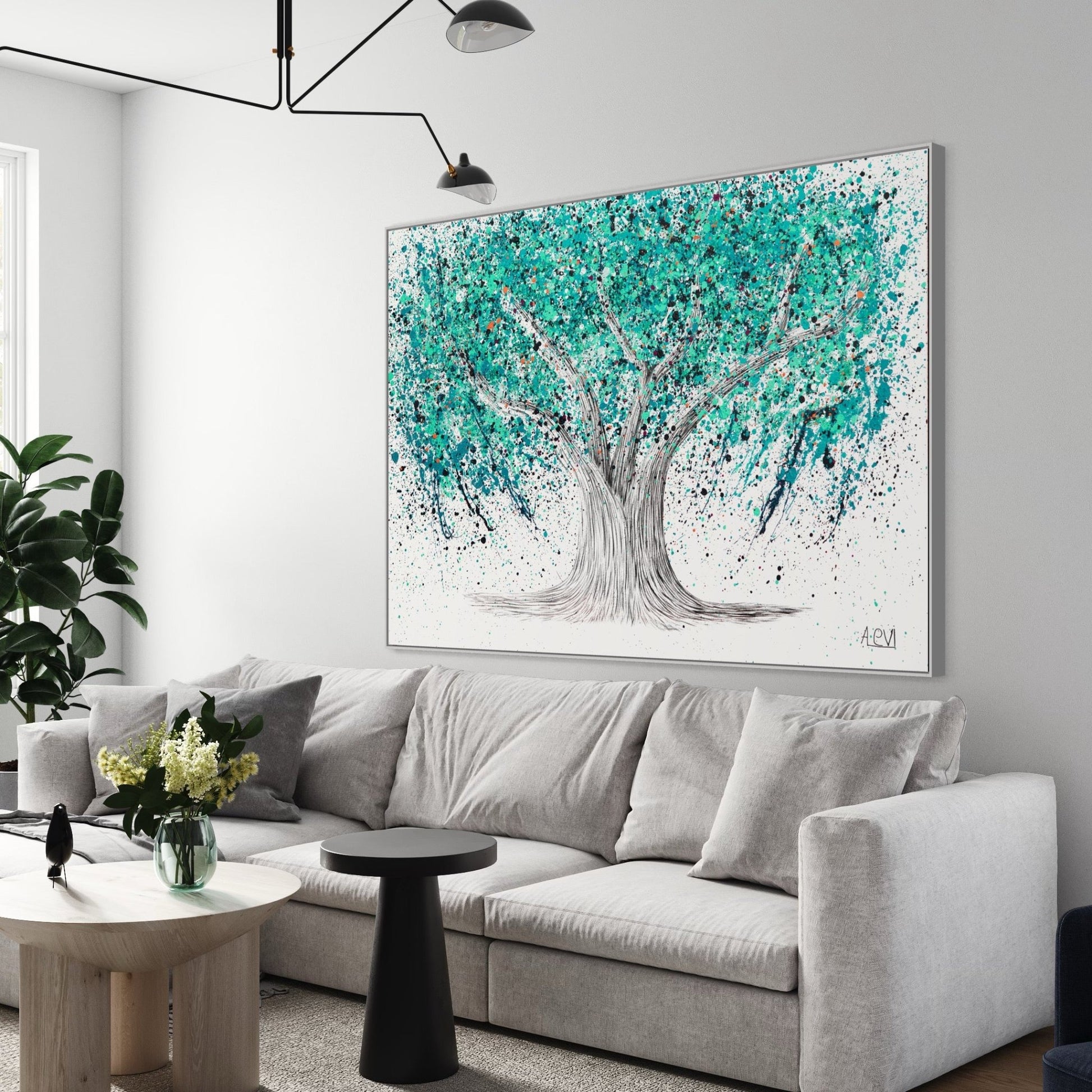 Limited Edition Print - TREE OF LIFE - Turquoise Tranquility - Canvas BY Albert Levi Art