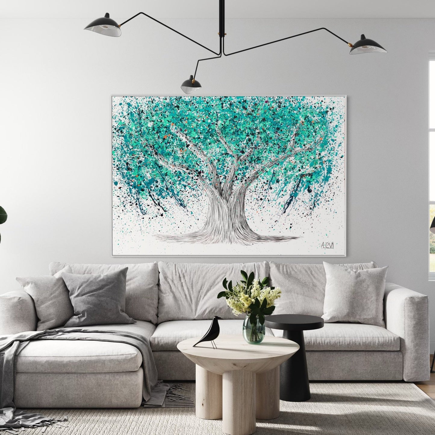 Limited Edition Print - TREE OF LIFE - Turquoise Tranquility - Canvas BY Albert Levi Art