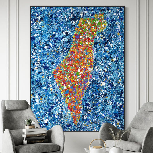 Map of Israel - Canvas BY Albert Levi Art