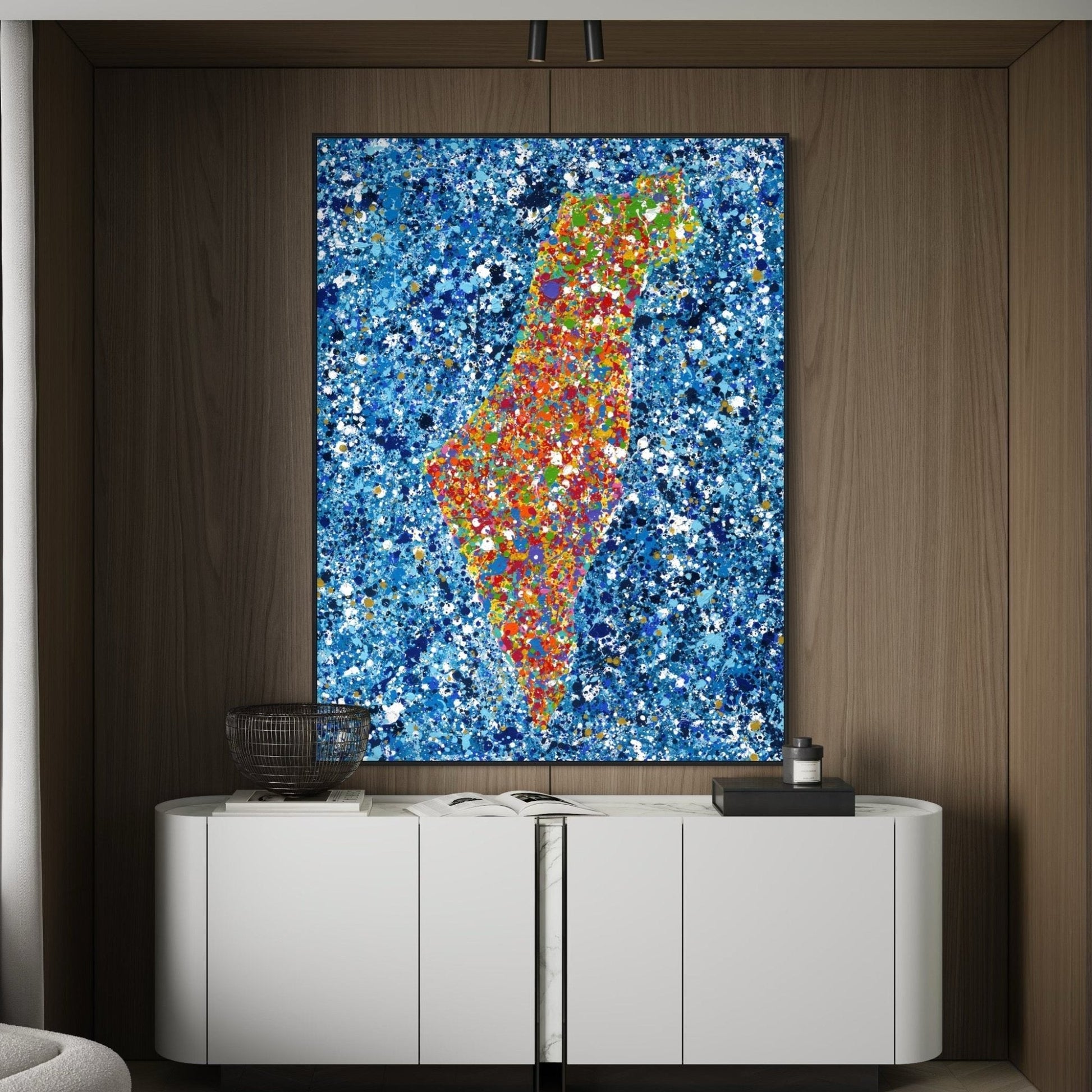 ORIGINAL ARTWORK - Map Of Israel - BY Albert Levi Art