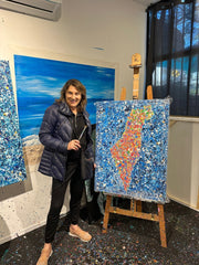 Colorful Canvas: "Map Of Israel - Never Again" by Albert Levi Art