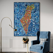 ORIGINAL ARTWORK - Map Of Israel - BY Albert Levi Art