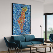 ORIGINAL ARTWORK - Map Of Israel - BY Albert Levi Art