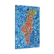 Colorful Canvas: "Map Of Israel - Never Again" by Albert Levi Art