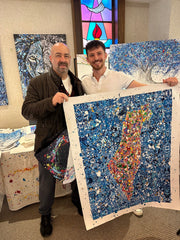 Colorful Canvas: "Map Of Israel - Never Again" by Albert Levi Art