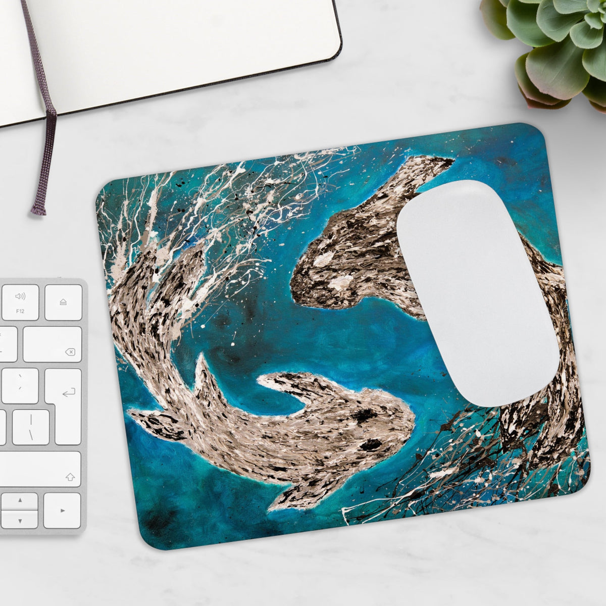 MOUSE PAD - HARMONY OF KOI - Home Decor BY Albert Levi Art