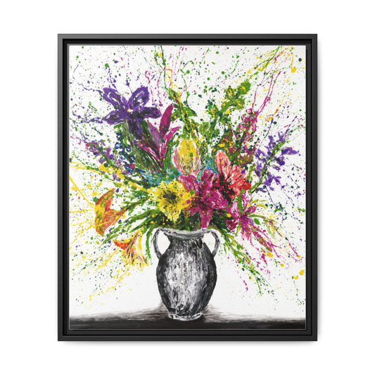 My Bouquet framed canvas print, black frame