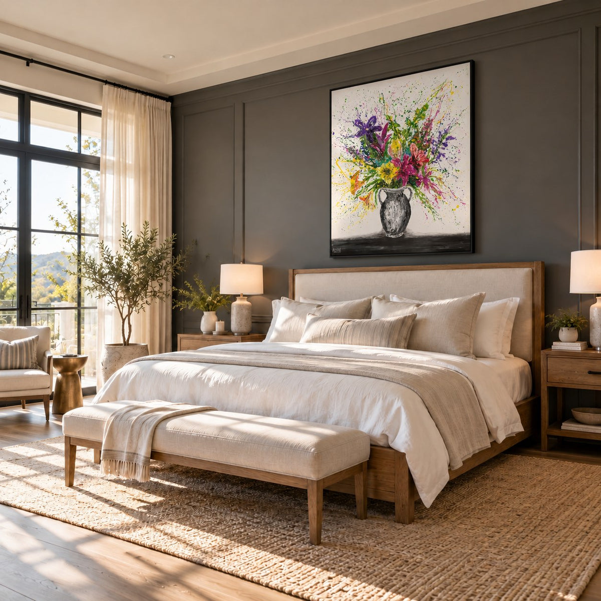 My Bouquet canvas wall art in a stylish room