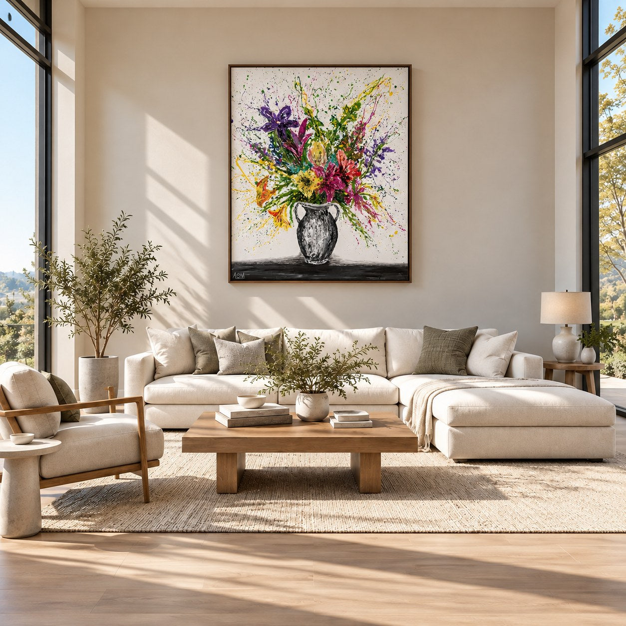 My Bouquet canvas wall art in a stylish room